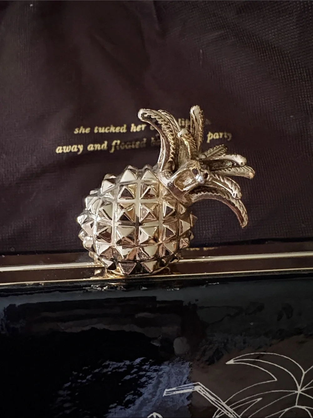 Vintage kate spade Tiki Bar Cocktail clutch with pineapple clasp